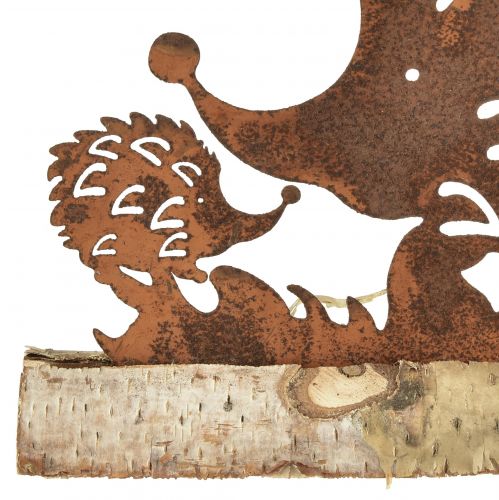 Floristik24 Famiglia riccio decoro ruggine patina autunnale 38x4,5x13,5 cm