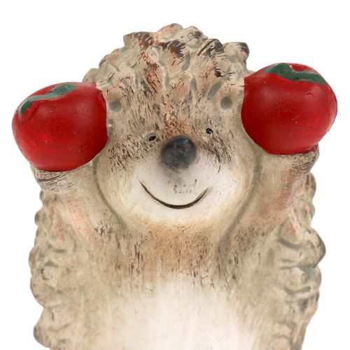 Floristik24 Figura in ceramica riccio con mela marrone 7,5 cm