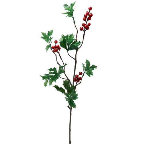 Ramo artificiale di bacche di agrifoglio Ilex Bacche rosse 75 cm