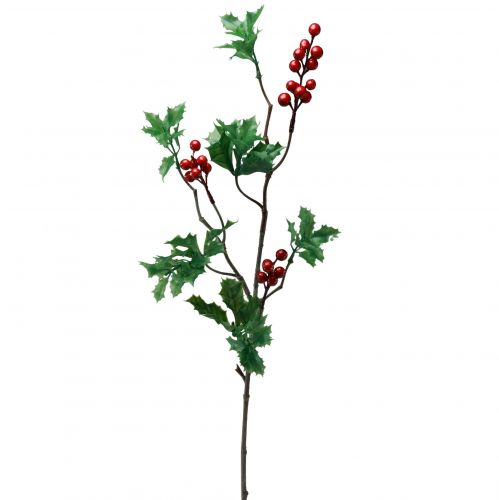 Prodotto Ramo artificiale di bacche di agrifoglio Ilex Bacche rosse 75 cm