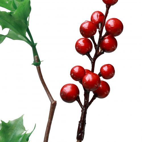 Floristik24 Ramo artificiale di bacche di agrifoglio Ilex Bacche rosse 75 cm