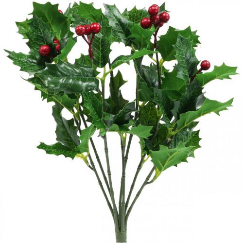 Floristik24 Ramo natalizio agrifoglio Ilex bacche artificiali 37cm