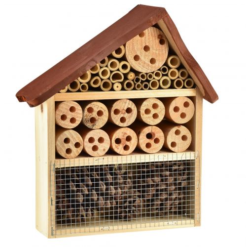 Floristik24 Casetta per insetti marrone in legno per hotel 25 cm x 8,5 cm x 32 cm