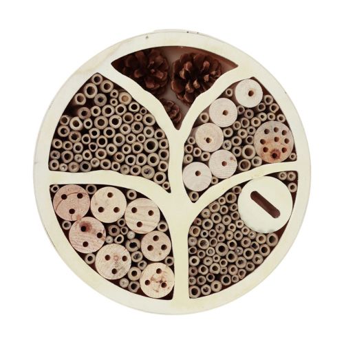 Floristik24 Casetta per insetti naturale rotonda in legno per hotel per insetti Ø28,5 cm H6,5 m