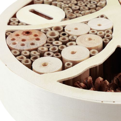 Floristik24 Casetta per insetti naturale rotonda in legno per hotel per insetti Ø28,5 cm H6,5 m