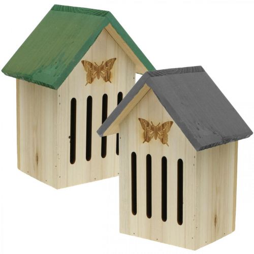 Floristik24 Legno dell'hotel degli insetti, casa degli insetti, farfalla aiutante per la nidificazione H21,5 cm
