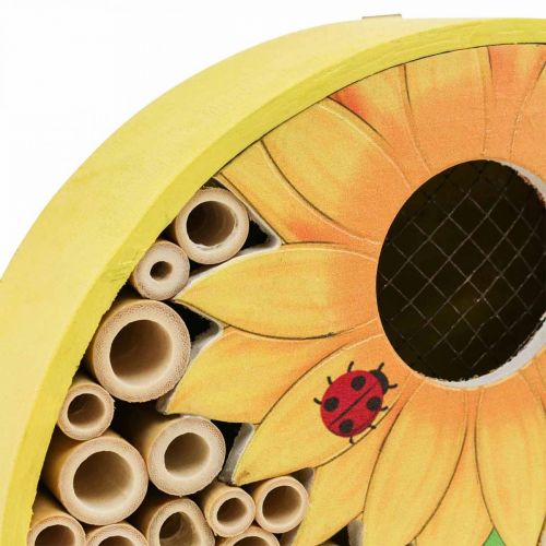 Casetta per Insetti Casetta per Insetti Rotonda in Legno Giallo Girasole Ø25cm