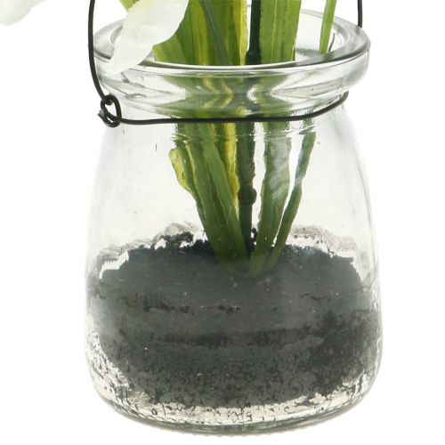 Floristik24 Iris bianco in vetro per appendere H21,5cm