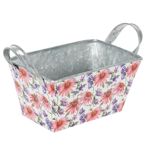 Floristik24 Fioriera primaverile in metallo, decorazione 20×12,5×10 cm