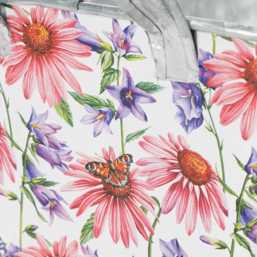 Prodotto Fioriera primaverile in metallo, decorazione 20×12,5×10 cm