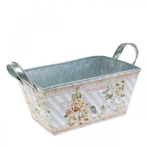 Floristik24 Fioriera Jardiniere in metallo decoro estivo 20 × 12 × 10cm