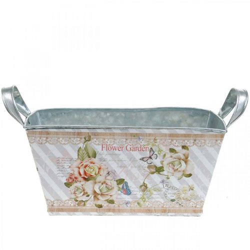 Floristik24 Fioriera Jardiniere in metallo decoro estivo 20 × 12 × 10cm