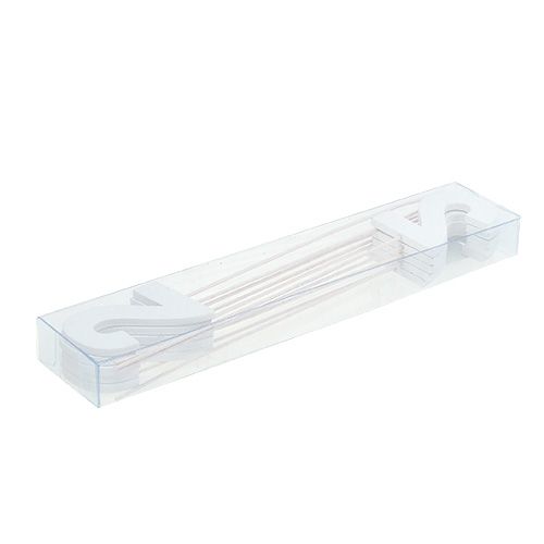 Floristik24 Numero anniversario "2" sul bastone bianco L27cm 10 pezzi