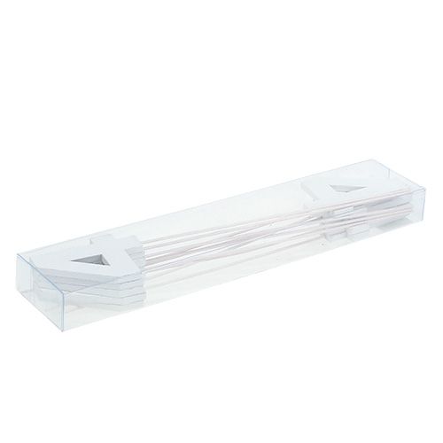 Floristik24 Numero anniversario "4" sul bastone bianco L27cm 10 pezzi