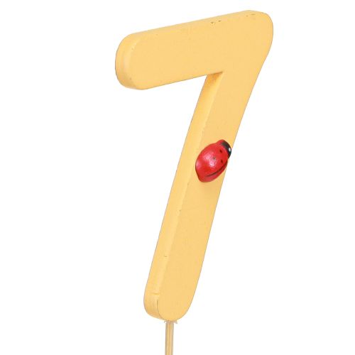 Prodotto Numero dell&#39;anniversario &quot;7&quot; sul bastoncino Tappi numerici colorati 7,5 cm 16 pezzi