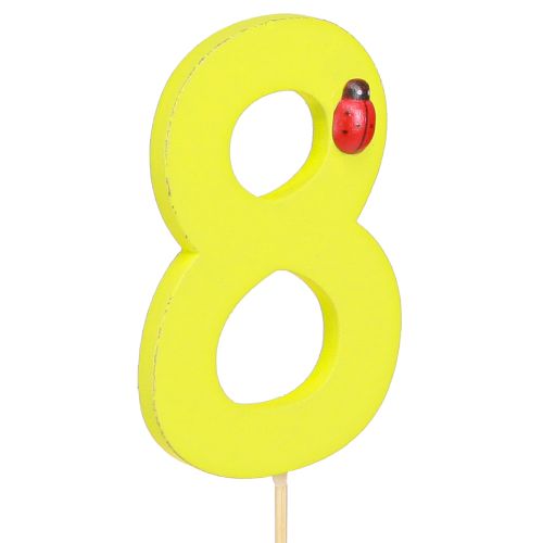Prodotto Numero anniversario &quot;8&quot; Tappo numerico colorato in legno 7,5 cm 16 pezzi