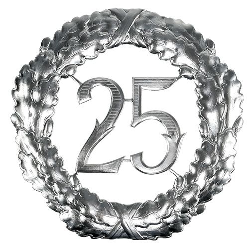 Anniversario numero 25 in argento Ø40cm