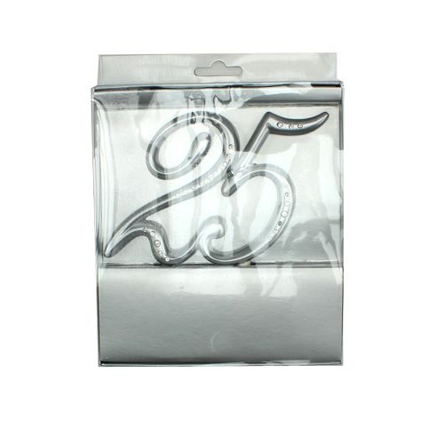 Floristik24 Numero "25" per collegare argento 15,5 cm