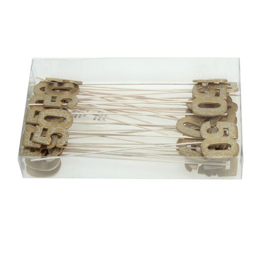 Floristik24 Numero di legno &quot;50&quot; sull&#39;asta 36 oro