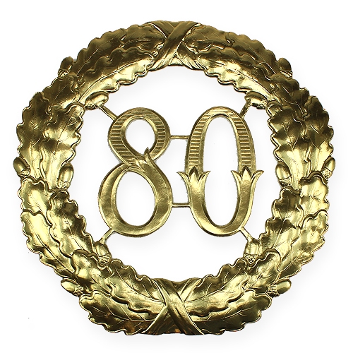 Floristik24 Numero anniversario 80 in oro Ø40cm