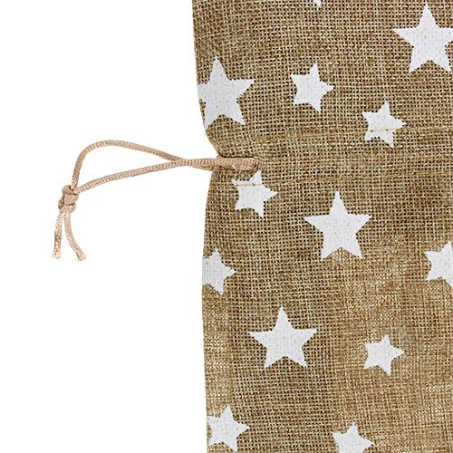 Floristik24 Sacco di juta con stelle 23cm x 23cm H35cm naturale