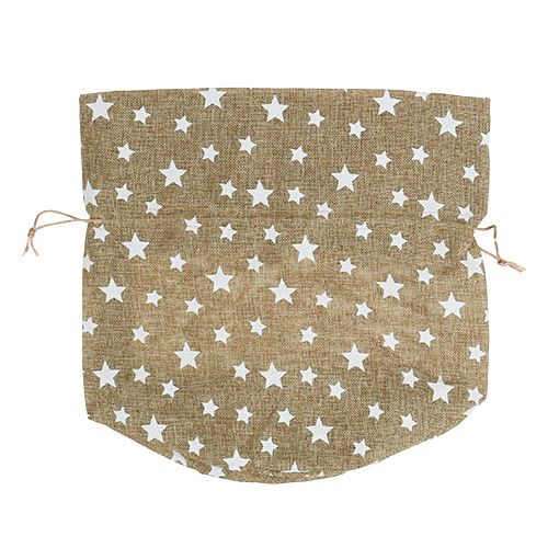 Floristik24 Sacco di juta con stelle 23cm x 23cm H35cm naturale