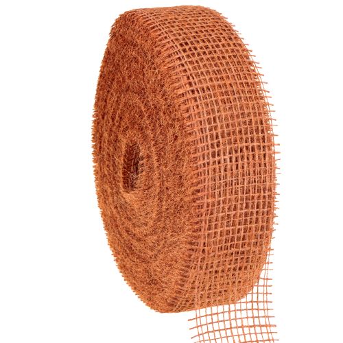 Floristik24 Nastro di iuta, nastro di rete, iuta, ecologico, rosso terracotta, largo 5 cm, lungo 40 m