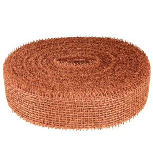 Prodotto Nastro di iuta, nastro di rete, iuta, ecologico, rosso terracotta, largo 5 cm, lungo 40 m