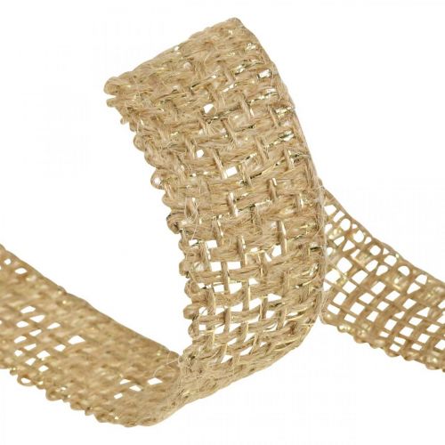 Floristik24 Nastro di juta naturale, nastro decorativo oro decorazione juta 25mm 10m