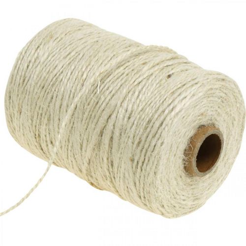 Prodotto Corda di iuta bianca, fai da te, filato decorativo naturale, corda decorativa Ø2mm L200m