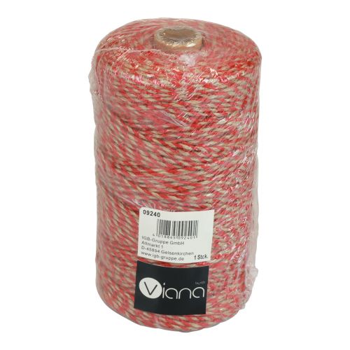 Prodotto Nastro di iuta cordone di iuta cordone di iuta rosso colore naturale Ø2,5mm 200m