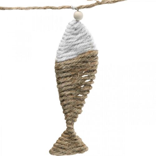 Floristik24 Decorazione marittima ghirlanda di iuta 6 pesci con stella marina 120cm