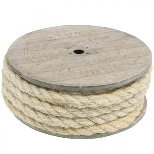 Prodotto Cordoncino decorativo color crema di iuta realizzato in fibra naturale di iuta 8 mm 7 m