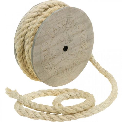 Prodotto Corda decorativa color crema di iuta realizzata in fibra naturale di iuta 8 mm 7 m
