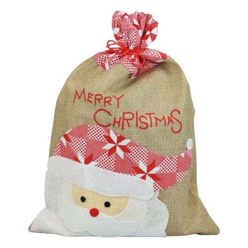 Floristik24 Sacco in juta, sacco in juta natalizio, sacchetto regalo grande 50×35cm