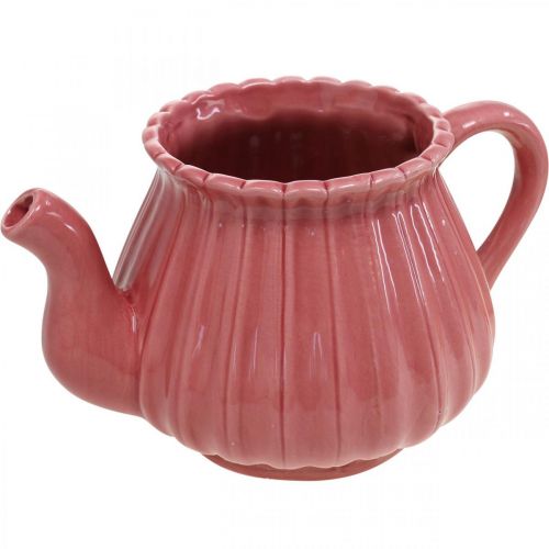 Prodotto Teiera decorativa vaso per piante in ceramica rosa, rosso, bianco L19cm 3pz
