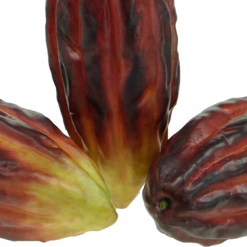 Floristik24 Vetrina di decorazione artificiale di frutta di cacao viola-verde 17 cm 3 pezzi