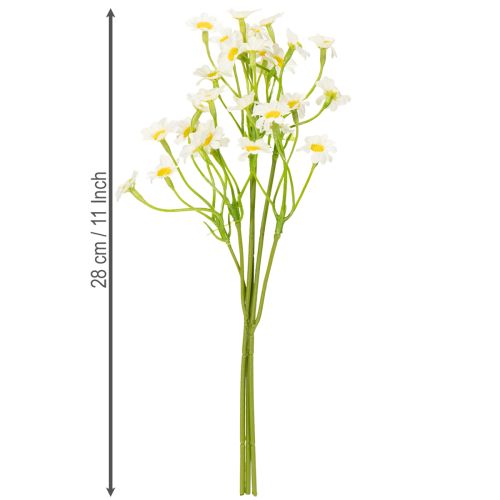 Prodotto Camomilla artificiale come bouquet di fiori per una decorazione naturale e facile da curare, 28 cm, 3 pezzi