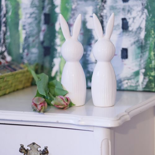 Prodotto Semplice statuetta di coniglio come oggetto decorativo per moderne composizioni primaverili, 22 cm, 2 pezzi