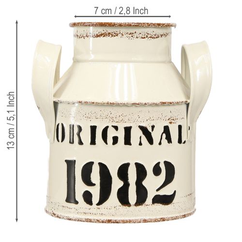 Prodotto Decorazione in metallo per brocca "Originale 1982" Crema Ruggine H13cm 2pz