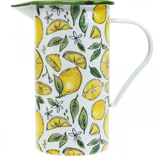 Prodotto Brocca smaltata, decorazione mediterranea, brocca con motivo limone H19.5cm Ø9cm