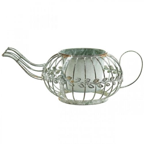 Floristik24 Fioriera caffettiera decorativa vaso in metallo per piantare L15,5cm Ø11,8cm