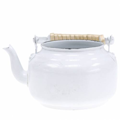 Prodotto Fioriera decorativa per teiera in metallo bianco Ø8,6cm H16cm