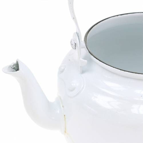 Prodotto Fioriera decorativa per teiera in metallo bianco Ø8,6cm H16cm