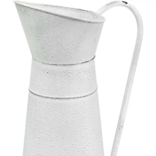 Floristik24 Brocca decorativa in metallo brocca in metallo bianco rustico Ø16,5cm H 41cm