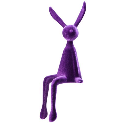 Floristik24 Edge Sitter Bunny Coniglietto pasquale floccato viola – 2a scelta – Lilla 36 cm 3 pezzi