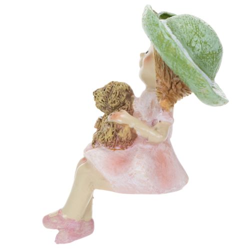 Statuetta da scaffale raffigurante una ragazza sorridente con un cane, Ø4,5 cm, H9,5 cm. | Floristik24.it