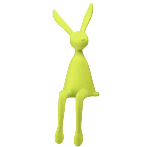 Floristik24 Sgabello Edge Easter Bunny Rabbit seduto floccato – 2a scelta – giallo-verde 56 cm