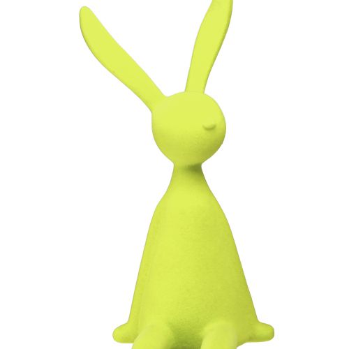 Floristik24 Sgabello Edge Easter Bunny Rabbit seduto floccato – 2a scelta – giallo-verde 56 cm