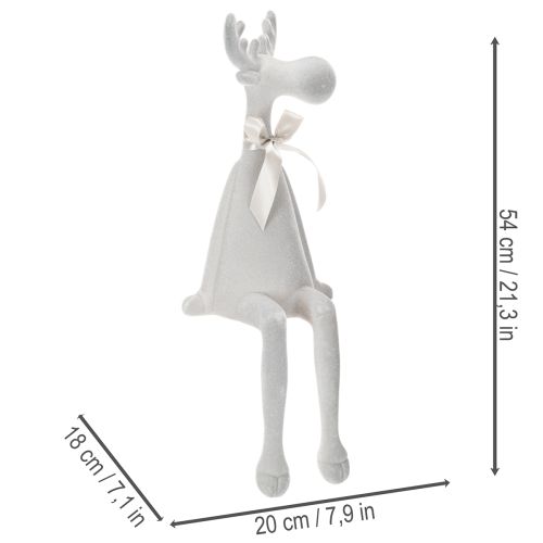 Statuetta natalizia di renna dalle zampe lunghe, da appoggio su una mensola, 54 cm | Floristik24.it